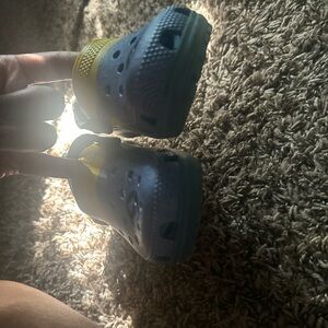 CROCS Blue and Yellow Water Shoes with Perforated Design